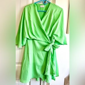 Satin feeling wrap dress